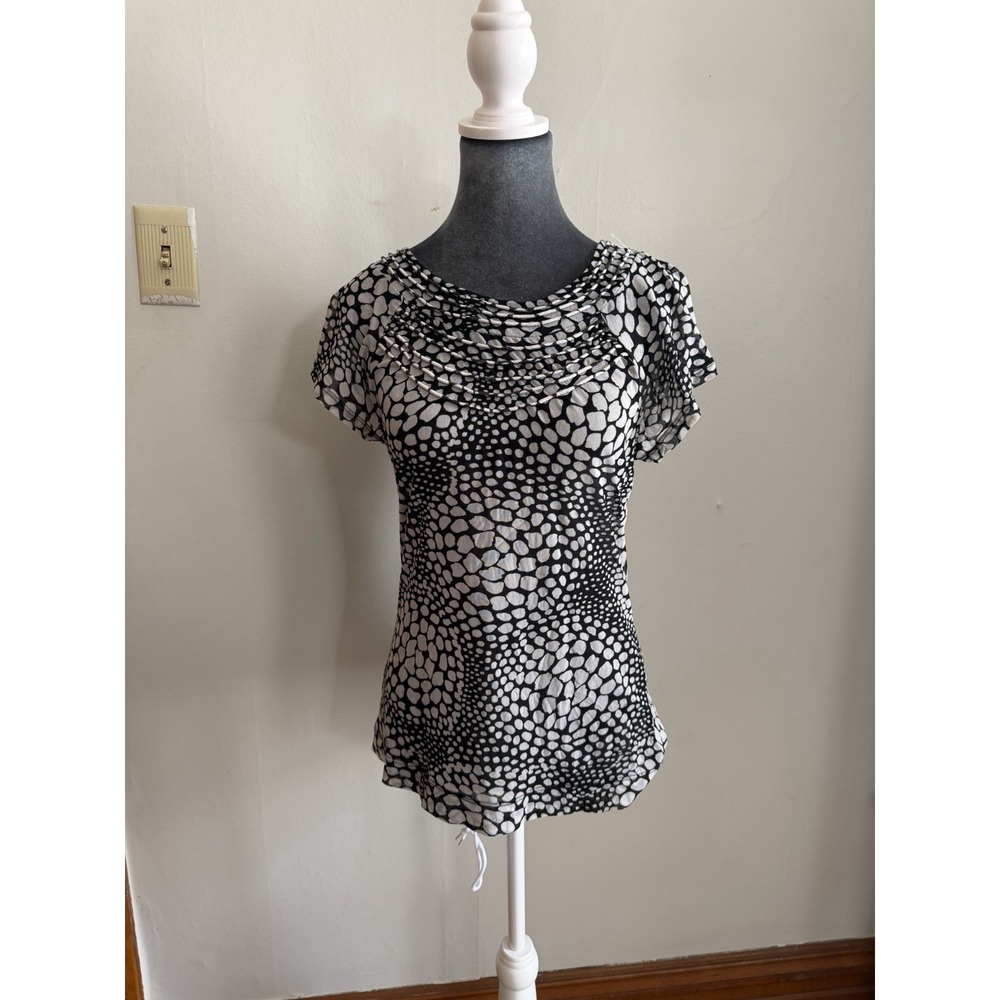 Vintage‎ Y2K Limited Mesh Flutter Sleeve Abstract Top. Goth Whimsical Festival M